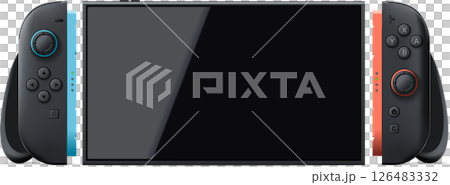 便攜式遊戲機_打開_帶手柄 126483332