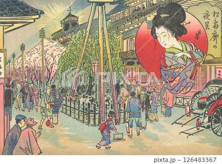 明治時代の大阪名所　松島遊郭 126483367