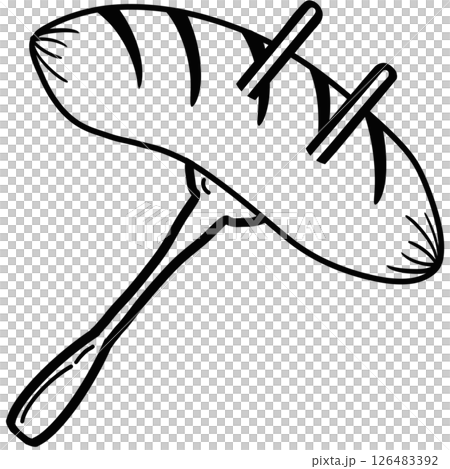 Breakfast  collection artistic outline and silhouette illustration.  126483392