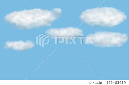 シンプルな青空の雲のベクターイラスト 126483419