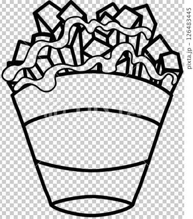 Breakfast collection artistic outline and silhouette illustration. Breakfast collection artistic outline and silhouette illustration. 126483445