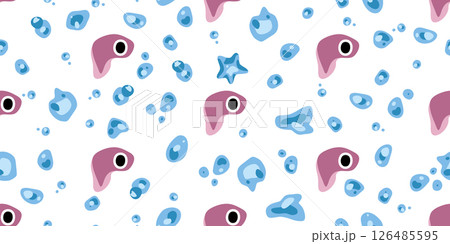 Pink Fish and Bubbles Pattern Pink Fish and Bubbles Pattern 126485595