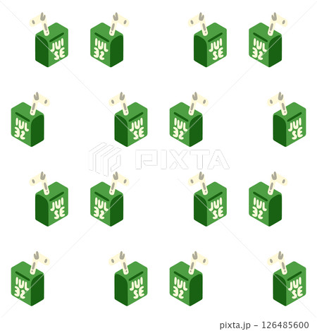 Green Juice Box Seamless Pattern 126485600