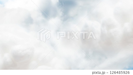 Fluffy white clouds floating gently across bright blue sky on sunny day Fluffy white clouds floating gently across bright blue sky on sunny day 126485926