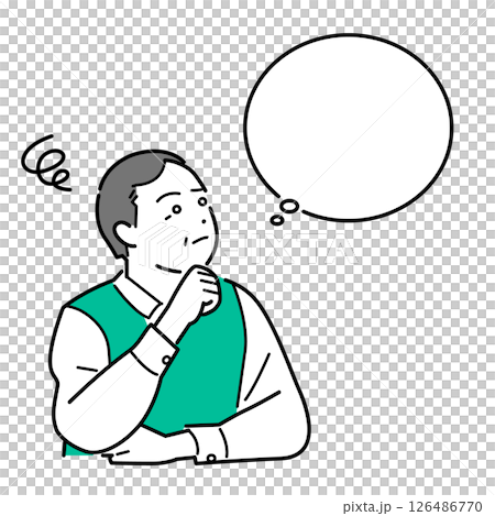 A vector illustration of a senior man thinking about his future, such as retirement and inheritance A vector illustration of a senior man thinking about his future, such as retirement and inheritance 126486770