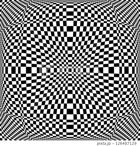 Abstract Black and White Pattern. 3D Illusion. Convex Textured Background. 126487129