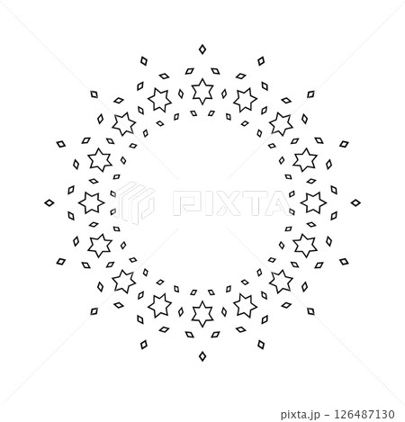 Radial Circle Stars Pattern for Decorative Round Frame. Radial Circle Stars Pattern for Decorative Round Frame. 126487130