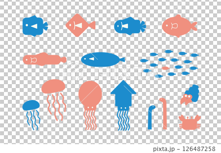 海洋生物插圖集 126487258