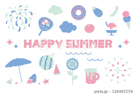 夏のイラスト素材セット 126487259
