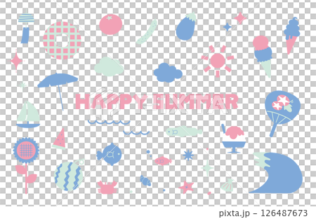 夏のイラスト素材セット 126487673