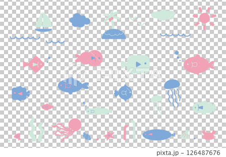 夏のイラストセット 126487676