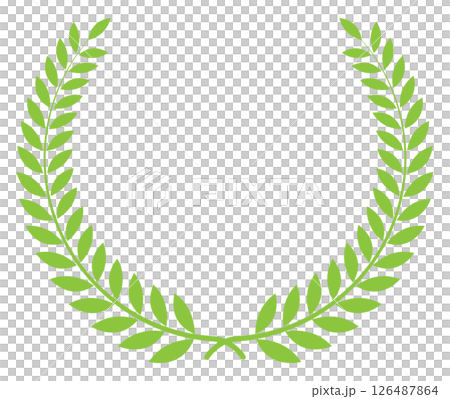 Laurel wreath, leaf wreath, simple emblem material, yellow-green Laurel wreath, leaf wreath, simple emblem material, yellow-green 126487864