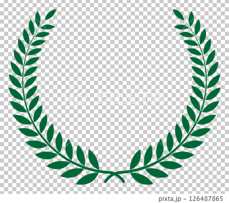 月桂冠 葉冠 シンプルなエムブレムの素材 グリーン 126487865