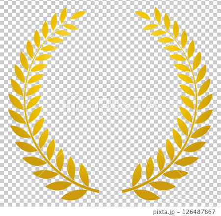 Laurel wreath Leaf wreath Simple emblem material Gold 126487867