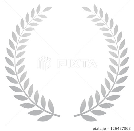 月桂冠 葉冠 シンプルなエムブレムの素材 シルバー 126487868
