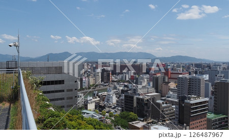 天神のビルの屋上から眺めた福岡市の景色➀ 天神のビルの屋上から眺めた福岡市の景色➀ 126487967