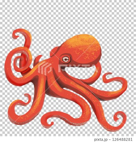 png drawing of sea ocean voyage - red octopus 126488281