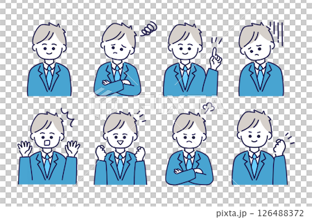 各種表情的男人/商人/圖標集 126488372