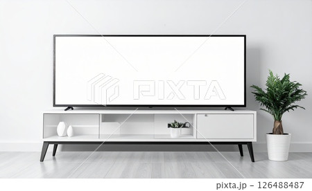 《AI画像》リビングのテレビモニター 126488487