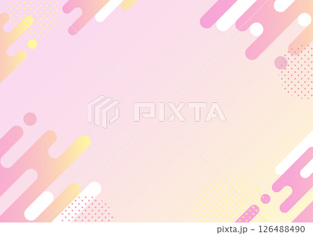 グラデーションのポップな柄の背景イラスト（ピンク・黄色） 126488490