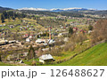 Rural Village in Valley with Mountains and Viaduct 126488627