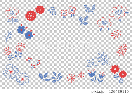 手繪斯堪的納維亞風格簡單向量插圖集植物 126489110