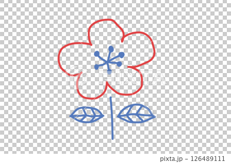 Floral handwritten Scandinavian style simple vector illustration 126489111