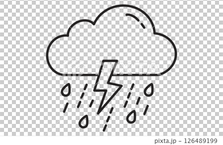 Weather icon illustration representing a thunderstorm Weather icon illustration representing a thunderstorm 126489199