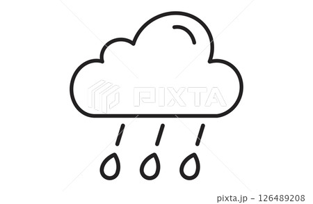 雨を表すシンプル天気アイコン 126489208