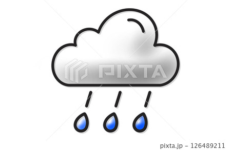 雨を表すシンプル天気アイコン 126489211