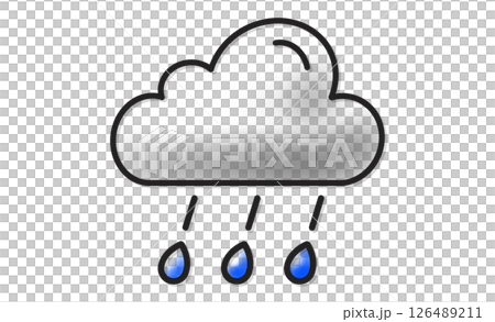 雨を表すシンプル天気アイコン 126489211