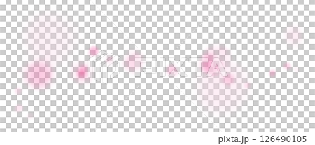 舞い散る花のような光のピンクのふわふわな滲んだドットあしらいイラスト 126490105