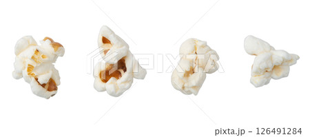 Popcorn flakes on a white background Popcorn flakes on a white background 126491284
