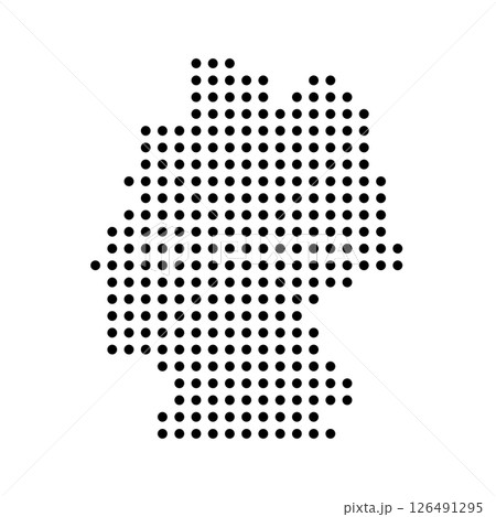Germany country dotted map. Black spot pixel illustration isolated on white background. Vector circle mosaic. Germany country dotted map. Black spot pixel illustration isolated on white background. Vector circle mosaic. 126491295
