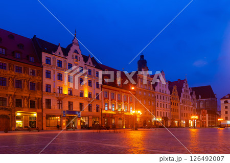 Evening view of the market square in the city of Wroclaw.  126492007