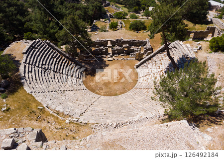 Bird's eye view of Roman theatre in Arycanda, Antalya Province, Turkey Bird's eye view of Roman theatre in Arycanda, Antalya Province, Turkey 126492184