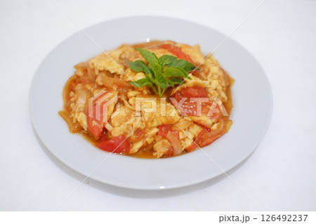 Stir Fried Egg with Tom Yum Goong Stir Fried Egg with Tom Yum Goong 126492237
