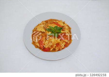 Stir Fried Egg with Tom Yum Goong Stir Fried Egg with Tom Yum Goong 126492238