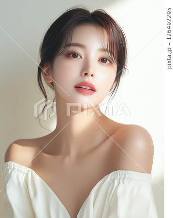 Korean skincare routine highlights youthful glow and natural beauty in soft morning light Korean skincare routine highlights youthful glow and natural beauty in soft morning light 126492295