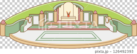 illustration of Chinese cemetery during the ancestor worship festival. 126492393