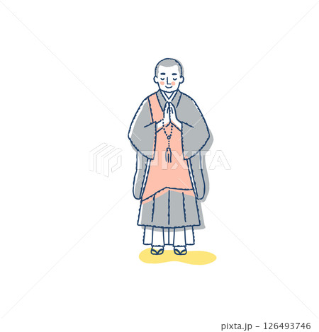 合掌している僧侶 合掌している僧侶 126493746