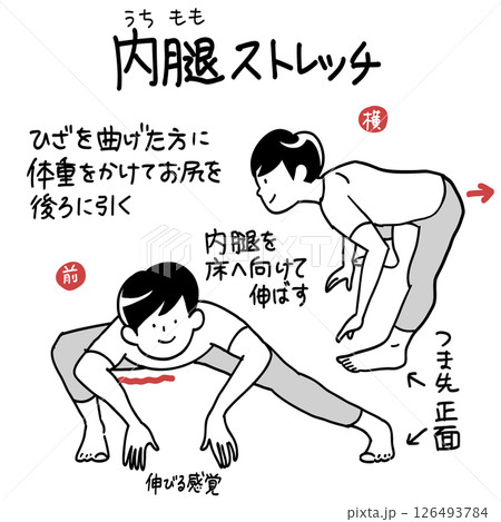 内腿スパイダーストレッチ 126493784