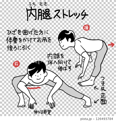 内腿スパイダーストレッチ 126493784