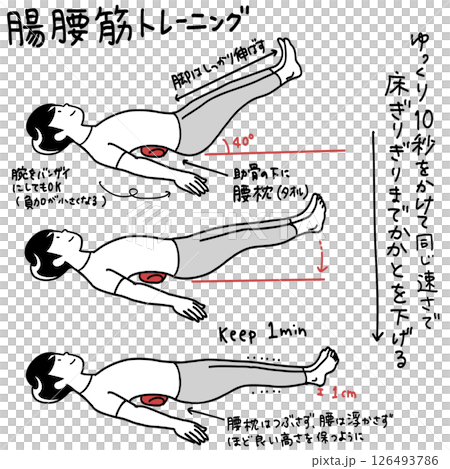 Leg raising iliopsoas muscle training 126493786