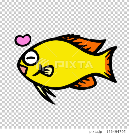 Simple illustration of a happy gourami Simple illustration of a happy gourami 126494795