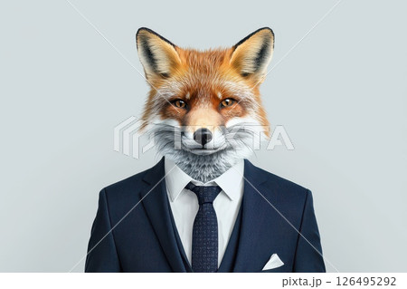 Dignified Fox Portrait in Formal Attire 126495292