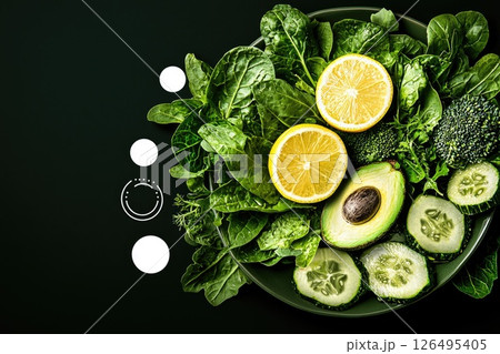 Fresh Vegetables on a Dark Plate Fresh Vegetables on a Dark Plate 126495405