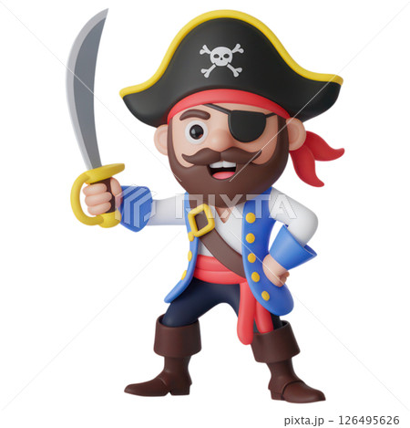 Pirate adventure character fantasy world 3d illustration colorful environment playful viewpoint imagination and fun Pirate adventure character fantasy world 3d illustration colorful environment playful viewpoint imagination and fun 126495626