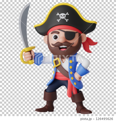 Pirate adventure character fantasy world 3d illustration colorful environment playful viewpoint imagination and fun Pirate adventure character fantasy world 3d illustration colorful environment playful viewpoint imagination and fun 126495626