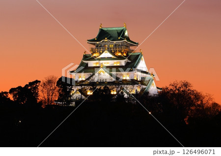 大阪城　夕暮れ 126496071